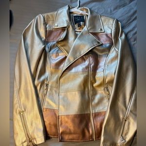 GILI faux leather moto jacket.